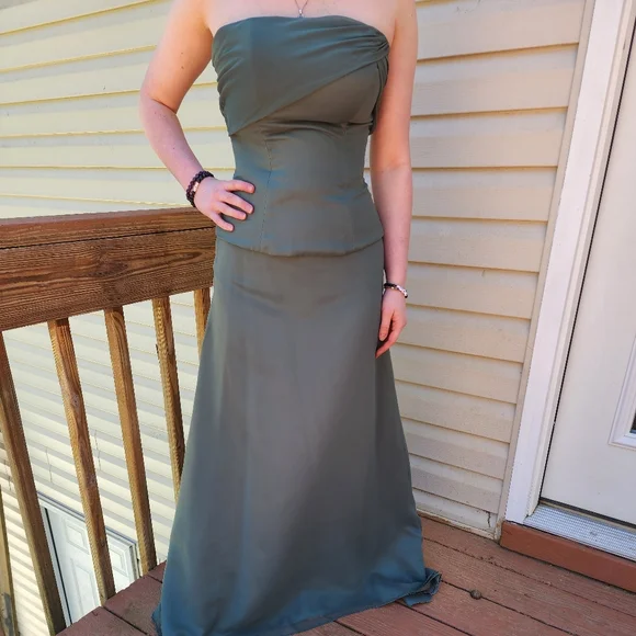 olive green two piece dress Belle Two Piece Set main image 1
